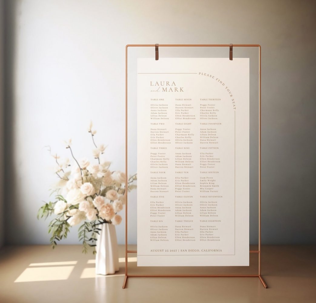 Modern Minimalist Arch Wedding Seating Chart