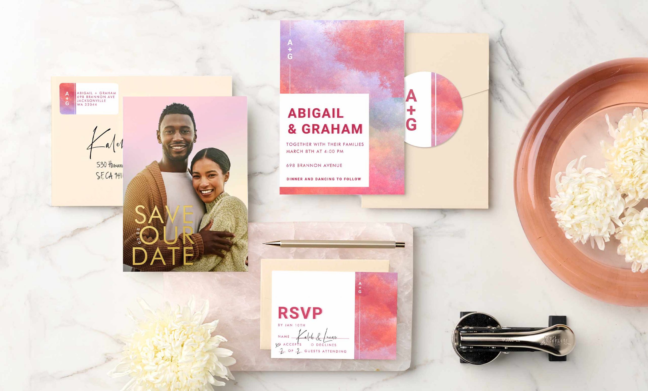 Wedding Stationery Lay Out