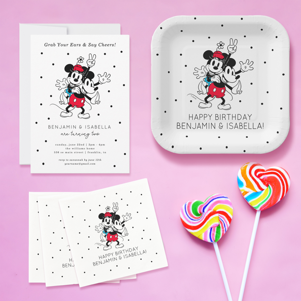 Mickey & Minnie | Twins Birthday Invitation