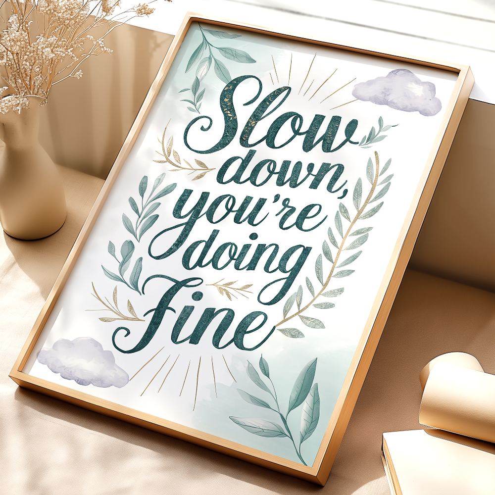 Slow Down You're Doing Fine Art Print resting