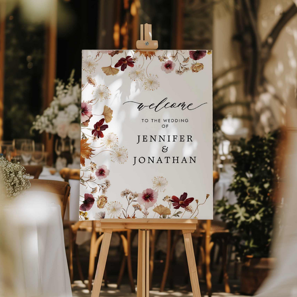 Fall Wedding Welcome Sign