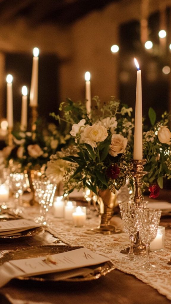 Vintage Ivory Wedding Table Setting Pin