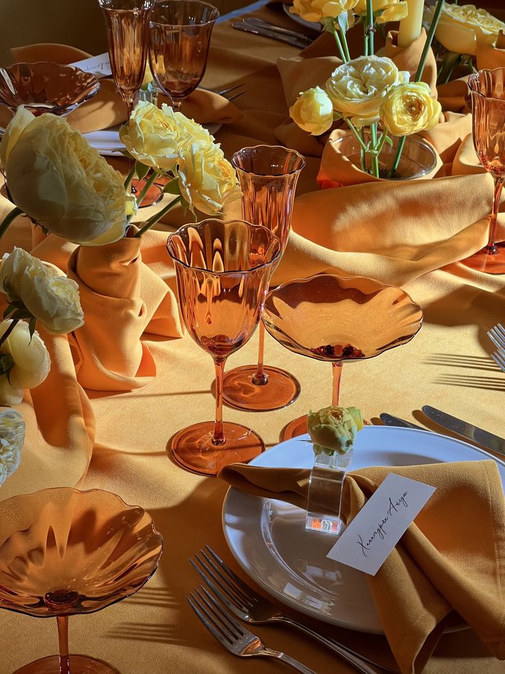 Sunset Glow Wedding Table Setting Pin