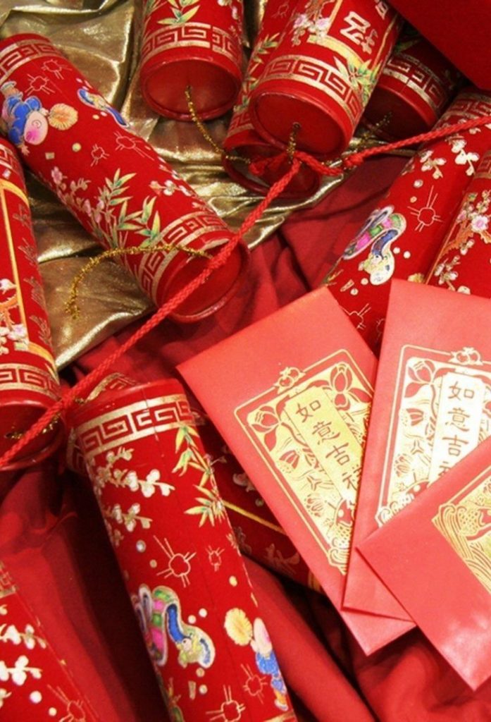 Red Envelopes and Firecrackers to Celebrate Chinese New Year Pin
