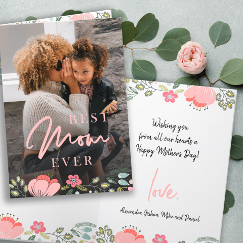 Best Mom Ever Card with a Picture of a Mother and Daughter