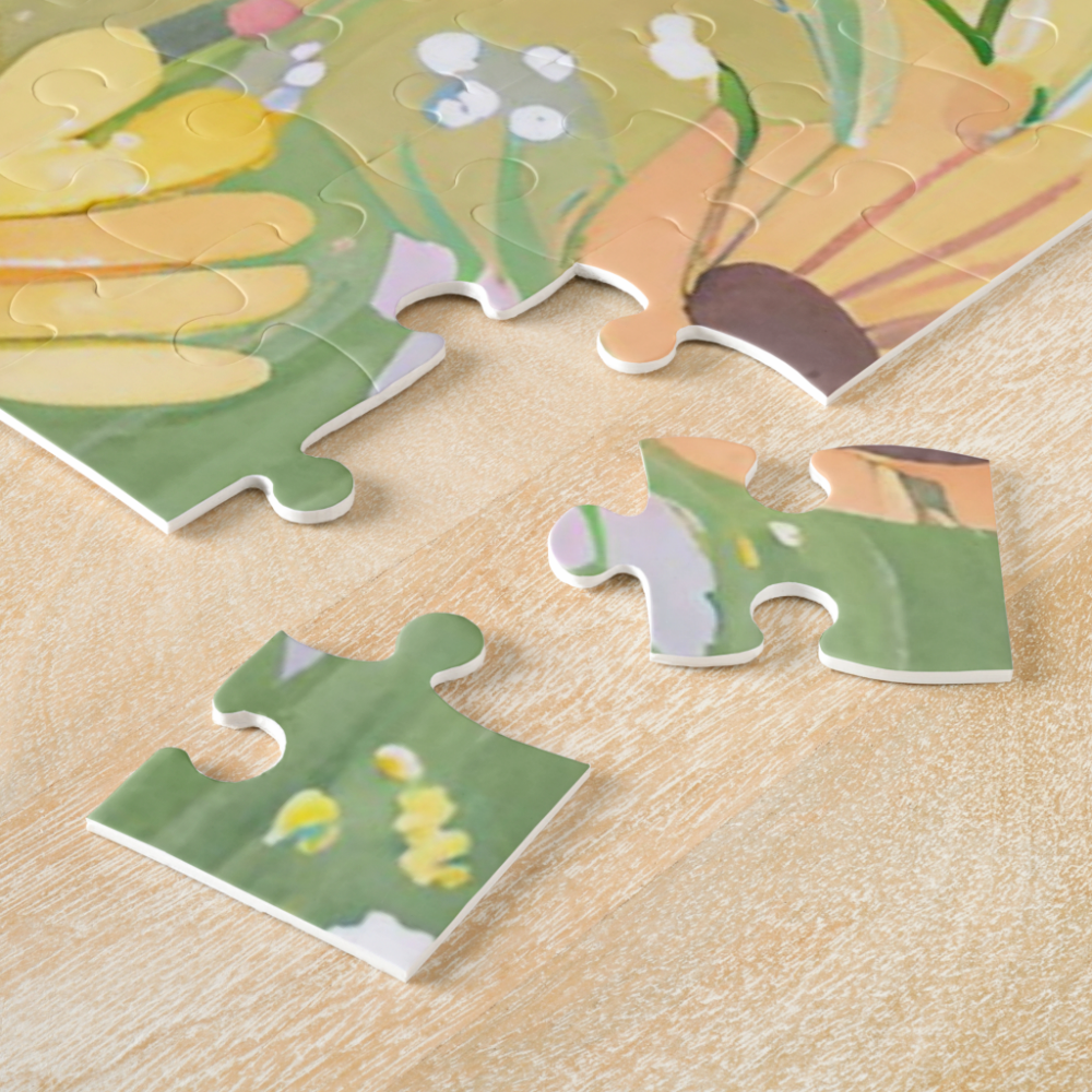 Spring Bees Flower Fields | Floral Colorful Nature Jigsaw Puzzle
