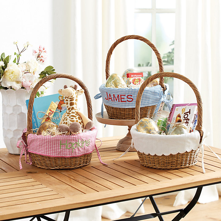Wicker Easter Basket with Liner


