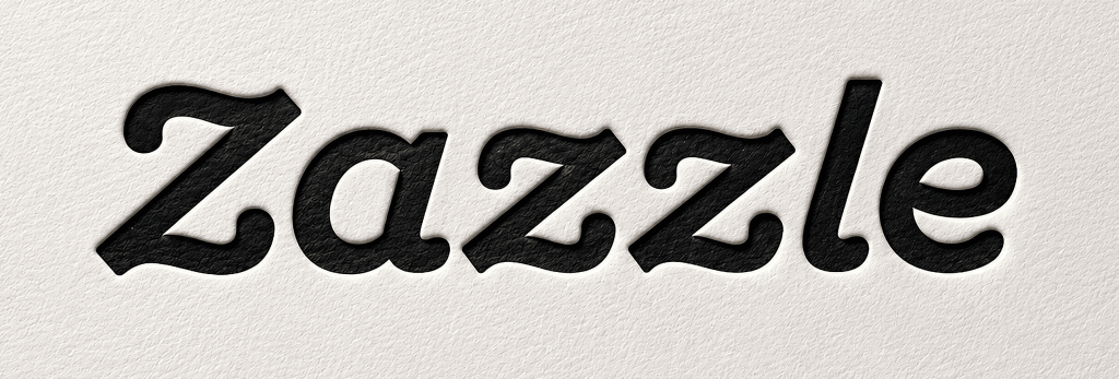 The Zazzle logo in letterpress.