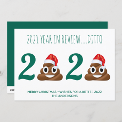 Funny Covid Christmas Pandemic Poop Year in Review Holiday Card