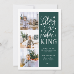 $2.21 per card Hand Lettered Glory | Christmas Photo Collage Card
