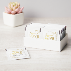 $1.26 per packet Spread Love Not Germs Gold Glitter Hand Sanitizer Packet