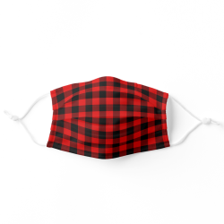 $12.95 per mask Black And Red Buffalo Lumberjack Checks Pattern Adult Cloth Face Mask