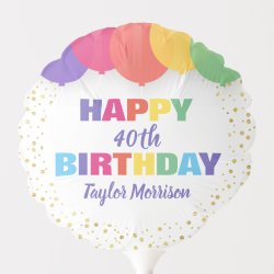 $11.56 per balloon Happy Birthday Any Age Name Colorful Balloons