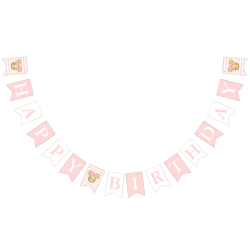 $27.90 per set of 16 flags Minnie Mouse | Gold & Pink Birthday Bunting Flags