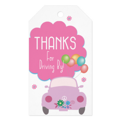 $9.80 per pack of 10 Thanks for Driving By Party Favor Tag