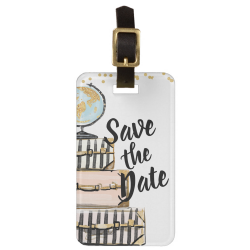 Double Sided Save the Date Wedding Luggage Tag
