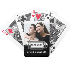 Elegant Black and White Wedding Souvenir Photo Bicycle Playing Cards