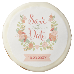 Save the Date floral cookies