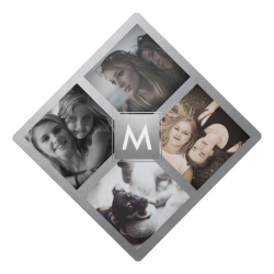 $20.05 per tassel topper Custom Photo Collage Personalized Monogram Silver Graduation Cap Topper