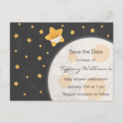 Twinkle Little Star Baby Shower Save the Date Announcement Postcard