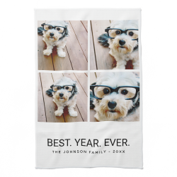 4 Photo Black White Minimalist - Best Year Ever Kitchen Towel