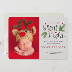 A Not So Silent Night Birth Announcement Photo