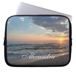 Custom Photo And Name Elegant Personalized Laptop Sleeve