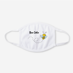 $15.95 per cotton face mask Cute Be Safe Cartoon Bee Pun Reusable White Cotton Face Mask