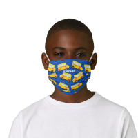 Cute School Bus Pattern Blue Custom Kids' Cloth Face Mask
