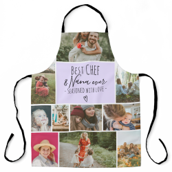 Lavender Best chef and grandma photo collage grid Apron