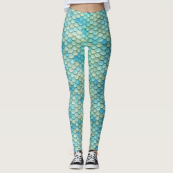 Mermaid Tail Scales Beach Ocean Leggings