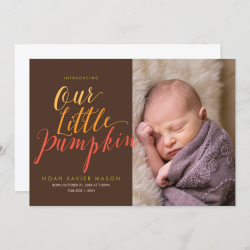 Our Little Pumpkin Birth Announcement