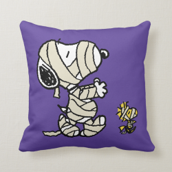 Peanuts | Snoopy and Woodstock Mummies Throw Pillow