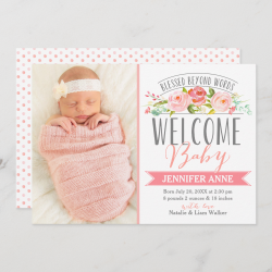 Rose Banner | Girl Birth Announcement