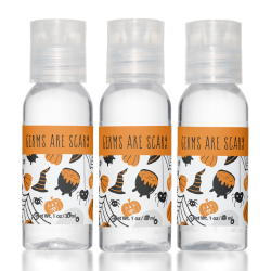 Scary germs Halloween orange illustration pattern Hand Sanitizer