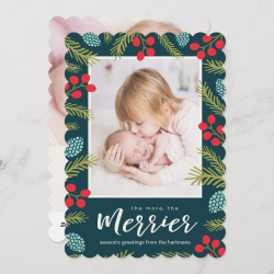 The More The Merrier Pine Birth Announcement