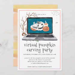Virtual Pumpkin Carving | Halloween Party Invitation