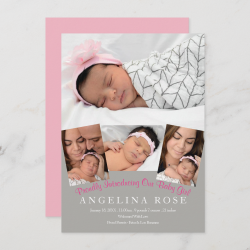 Welcome Baby Girl Announcement