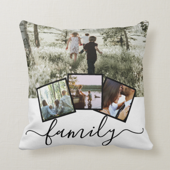 $34.50; Zazzle.com 4 Photo Collage Family Personalized Throw Pillow