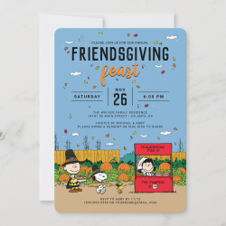 Charlie Brown and Gang Friendsgiving Feast Invitation