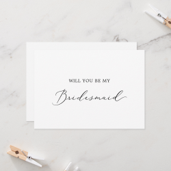 Delicate Calligraphy Bridesmaid Proposal Card