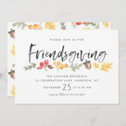 Friendsgiving Fall Foliage Thanksgiving Invitation