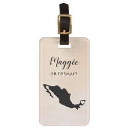 Mexico Map Luggage Tag, Wedding Party Welcome Luggage Tag