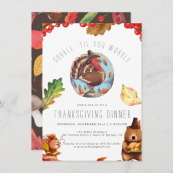 Modern Thanksgiving Dinner Party Invitation
