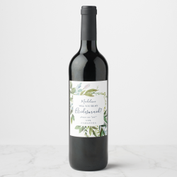Summer Greenery Bridesmaid Proposal Wine Label
