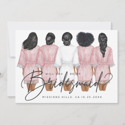 Will You Be My Bridesmaid? Girls in Robes card