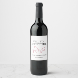 Will You Be My Bridesmaid Wine Label