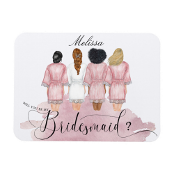 will you be my bridesmaid wedding robes elegant magnet