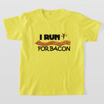 I Run for Bacon - Funny Running Shirt for Kids