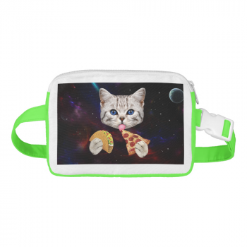 Space Cat with taco and pizza Fanny Pack